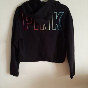 Pink crop hoodie small